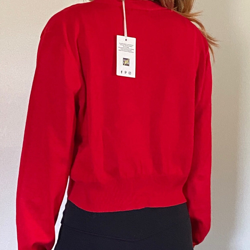 Red Button Up Cardigan - Picture 3 of 4